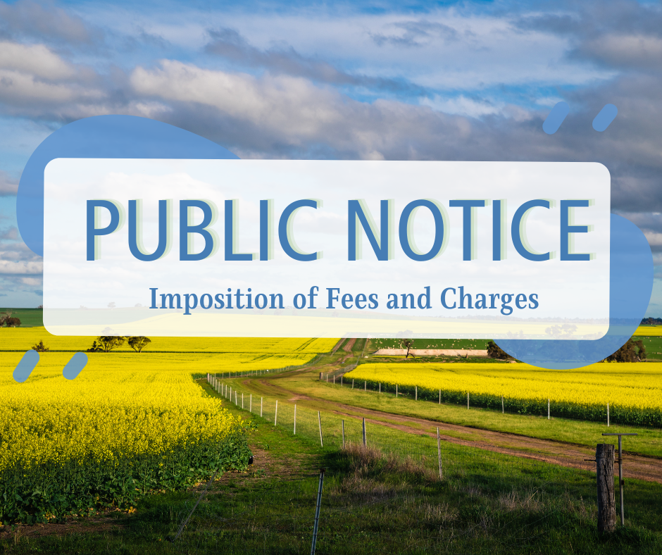 Notice to Impose Fees and Charges