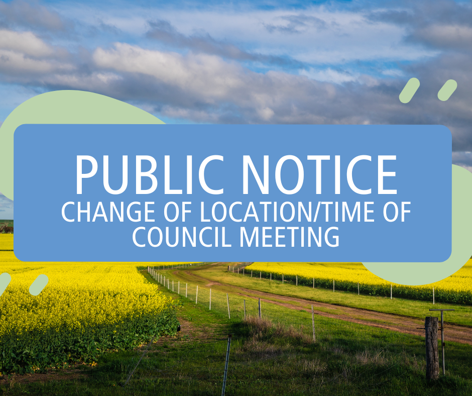 Change of Location/Time of Council Meeting